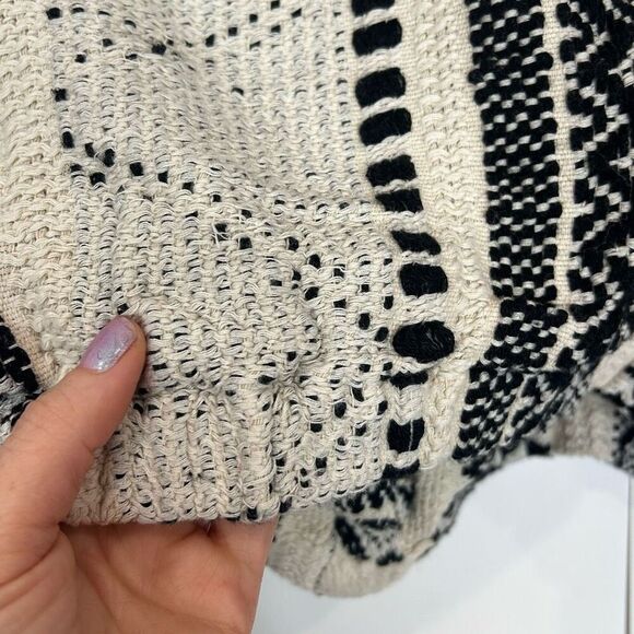 Ivy Jane Tribal Knit Aztec Button-Front Crop Cardigan Sweater Puff Sleeve Boxy - Picture 9 of 14